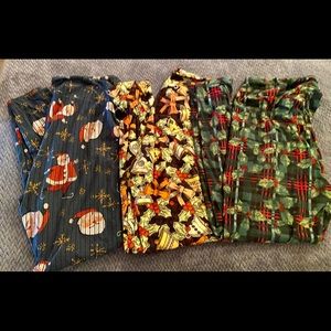 Lularoe Tall and Curvy 2, Holiday prints, three different prints, like new